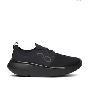 OOFOS Stride Women's Lace Up Black Sneakers